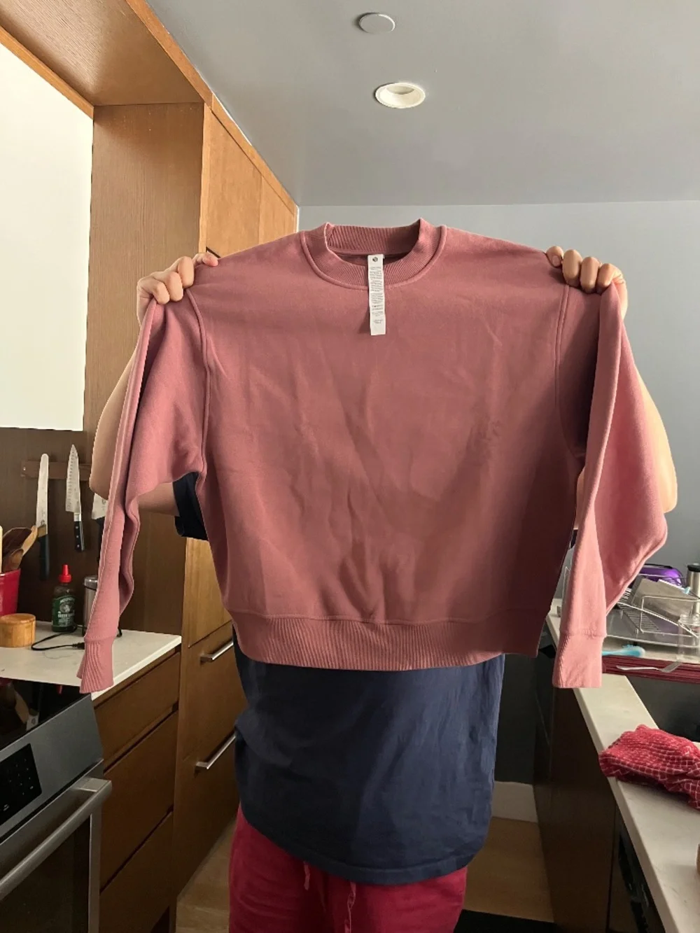 NWT Lululemon W Steady State Oversized Crew Sweatshirt, Size S, Red Clay